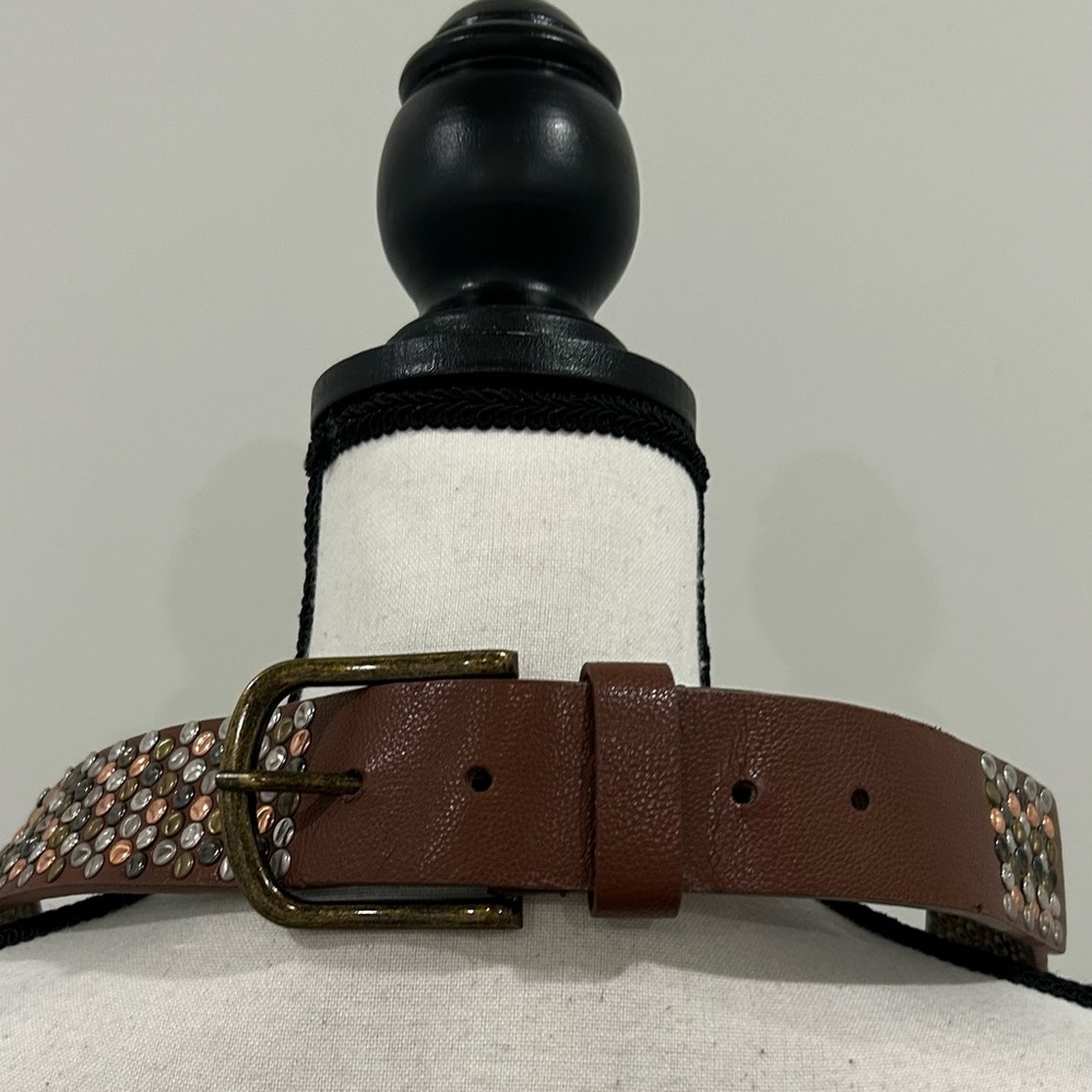 Brown Metallic Studded Belt